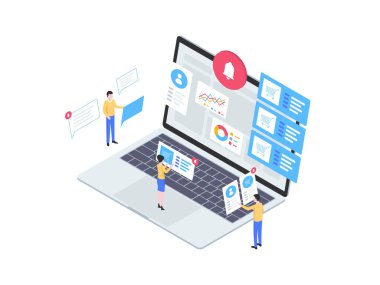 Sipariş Bildirimi Isometric Illustration. Mobil Uygulama, Web Sitesi, Banner, Diyagramlar, Bilgi Grafikleri ve Diğer Grafiksel Varlıklar İçin Uygun.