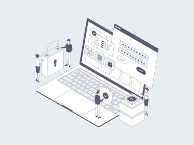 Masaüstü Giriş İzleme Lineal Grey. Mobil Uygulama, Web Sitesi, Banner, Diyagramlar, Bilgi Grafikleri ve Diğer Grafiksel Varlıklar İçin Uygun.