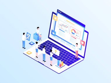 Isometric Illustration Işık Gradyanı. Mobil Uygulama, Web Sitesi, Banner, Diyagramlar, Bilgi Grafikleri ve Diğer Grafiksel Varlıklar İçin Uygun.