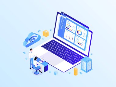 Çevrimiçi Vergi Isometric Light Gradient Illustration. Mobil Uygulama, Web Sitesi, Banner, Diyagramlar, Bilgi Grafikleri ve Diğer Grafiksel Varlıklar İçin Uygun.
