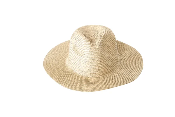 Hasır Şapka Beyaz Arkaplanda Izole Edildi — Stok fotoğraf