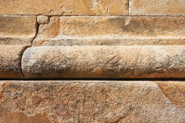 Oude Stenen Muur Met Een Bakstenen Textuur — Stockfoto