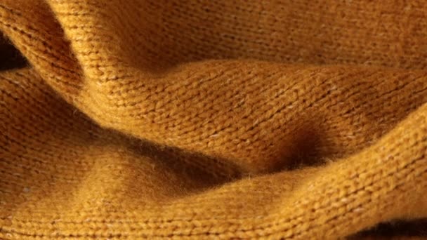 Gros plan sur textile tricoté chaud. Matériel de laine fond macro — Video