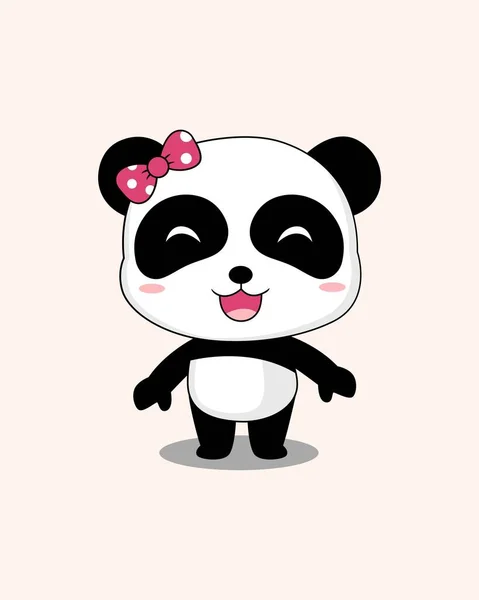 Pequeño Panda Danza Vector Diseño — Vector de stock