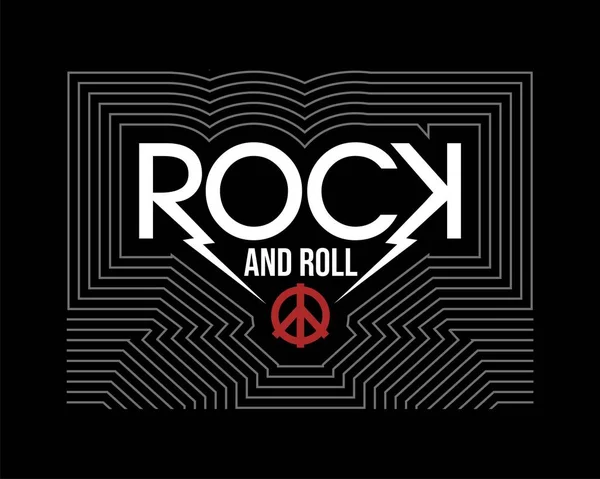 Rock Roll Vrede Vector Ontwerp — Stockvector