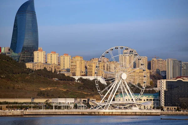 Baku Azerbaijan 2020 Year Nice View City Boulevard — стоковое фото