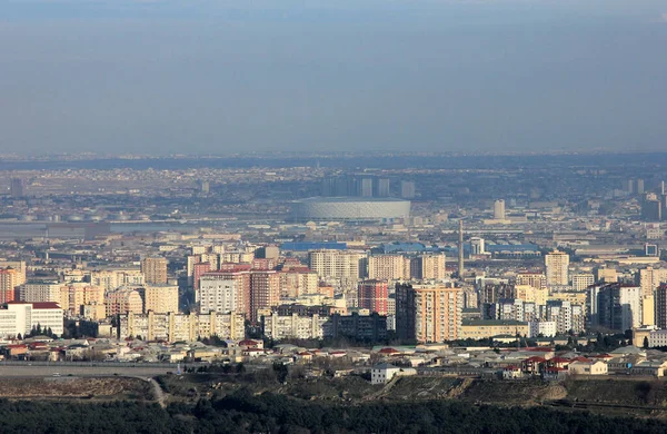 Bela Cidade Baku Borda Montanha Azerbaijão — Fotografia de Stock