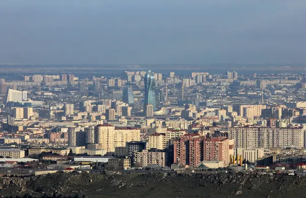 Krásné Město Baku Okraji Hory Ázerbájdžán — Stock fotografie