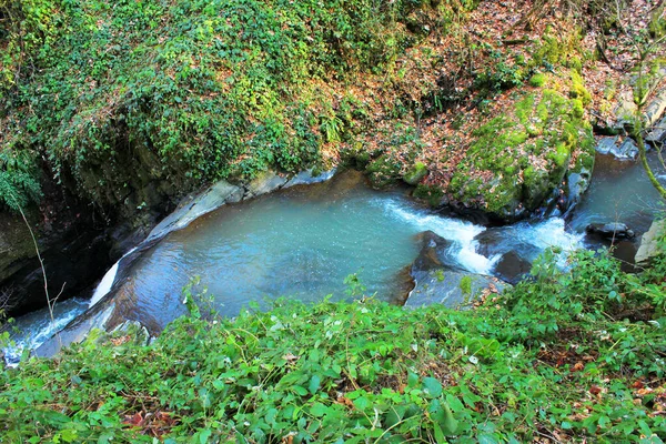 Bela Cachoeira Floresta Lerik Região Masalli Azerbaijão — Fotografia de Stock