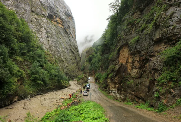 Village Gryz Guba Region Azerbaijan 2016 Road Beautiful Canyon — Photo