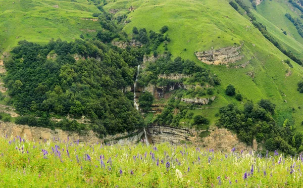 Азербайджан Красивый Водопад Горах Округ Кусар Лаза — стоковое фото