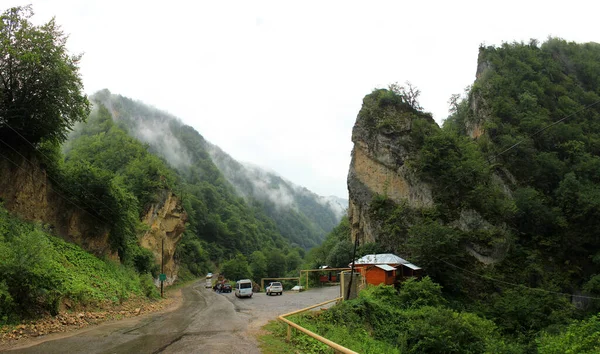 Guba Region Azerbaijan 2016 Restaurant Canyon Mountains River — Stock Photo, Image