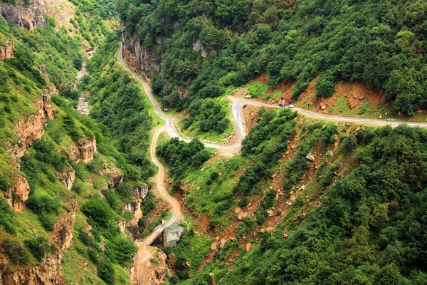 Krásné Červené Hory Rokli Cesta Vesnice Gryz Oblast Guba Ázerbájdžán — Stock fotografie