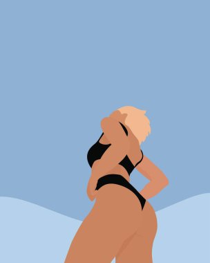 Bronzlaşmış Kız ve mavi gökyüzü 