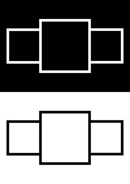一种由几何形状 正方形 和线条组成的符号 线性扁平风格 矢量图像隔离 — 图库矢量图片