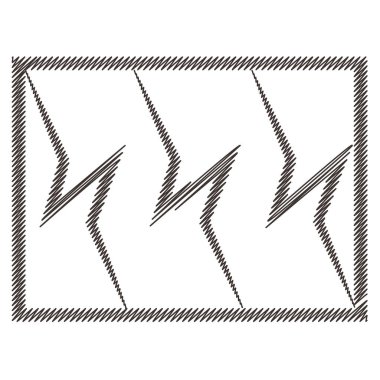 Geometrik bir şeklin çizgi çizimi. Doğrusal düz stil. Vektör resmi izole edildi.