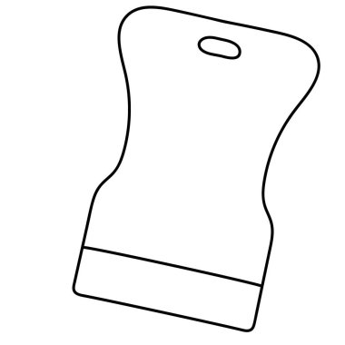 Spatula siluetinin serbest çizgili taslak sanatı. İnşaat ve bitiş aletleri. İzole vektör illüstrasyonu.