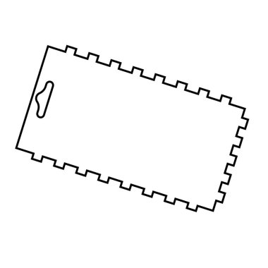 Spatula siluetinin serbest çizgili taslak sanatı. İnşaat ve bitiş aletleri. İzole vektör illüstrasyonu.