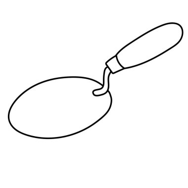 Serbest ve yarım yamalak mala silueti sanatı. İnşaat ve bitiş aletleri. İzole vektör illüstrasyonu.