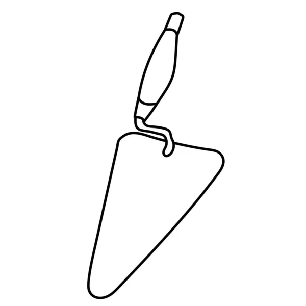 Freehand Sketchy Line Art Trowel Silhouette Construction Finishing Tool Isolated —  Vetores de Stock