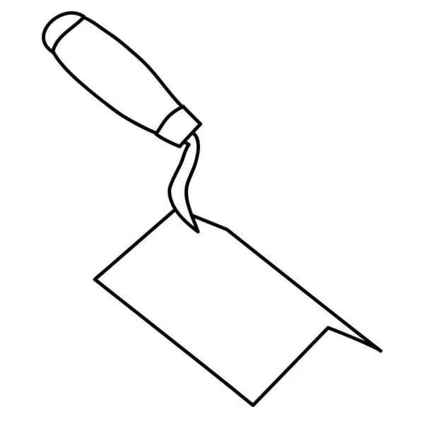 Freehand Sketchy Line Art Trowel Silhouette Construction Finishing Tool Isolated — Stock vektor