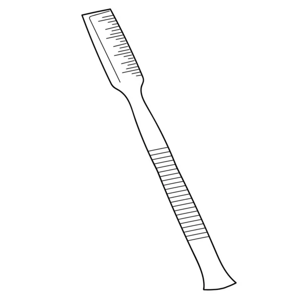Freehand Sketchy Line Art Dental Instrument Silhouette Medical Instruments Isolated — Stock vektor