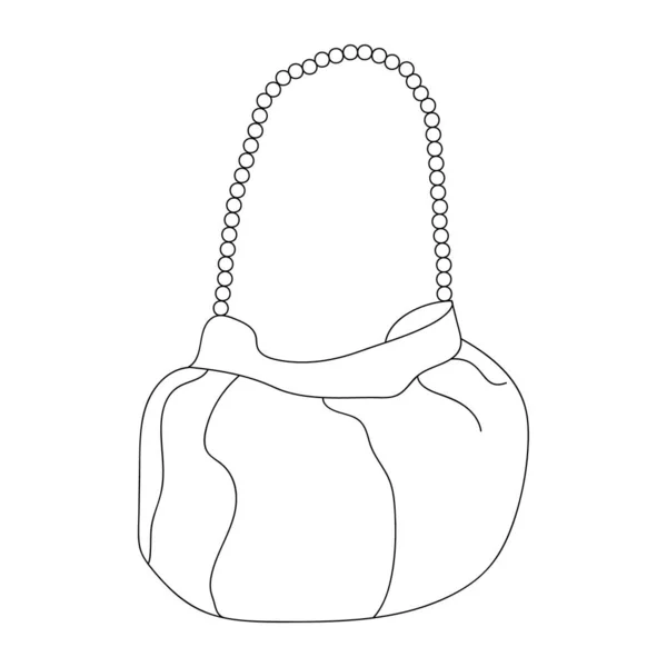 Freehand Sketchy Line Art Womens Handbag Silhouette Piece Clothing Accessory — Vettoriale Stock