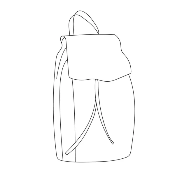 女性のハンドバッグのシルエットのフリーハンドスケッチラインアート 服のピース アクセサリーだ 絶縁図 — ストックベクタ