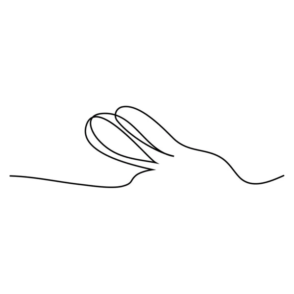 Sketchy Bir Tavşan Kulağı Silueti Bir Tavşan Sürekli Bir Çizgi — Stok Vektör
