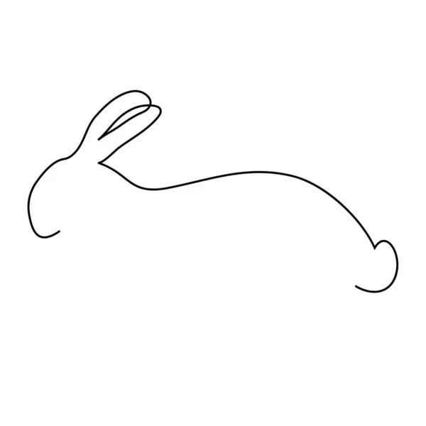 Нечеткий Контурный Силуэт Ушей Зайца Кролика Непрерывный Рисунок Одной Линии — стоковый вектор