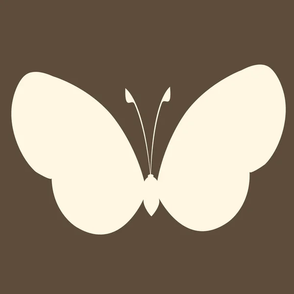 Motýl Hmyz Silueta Obrys Hnědém Pozadí — Stockový vektor