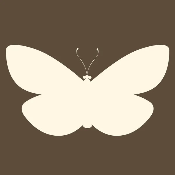 Silhouette Insecte Papillon Contour Sur Fond Brun — Image vectorielle