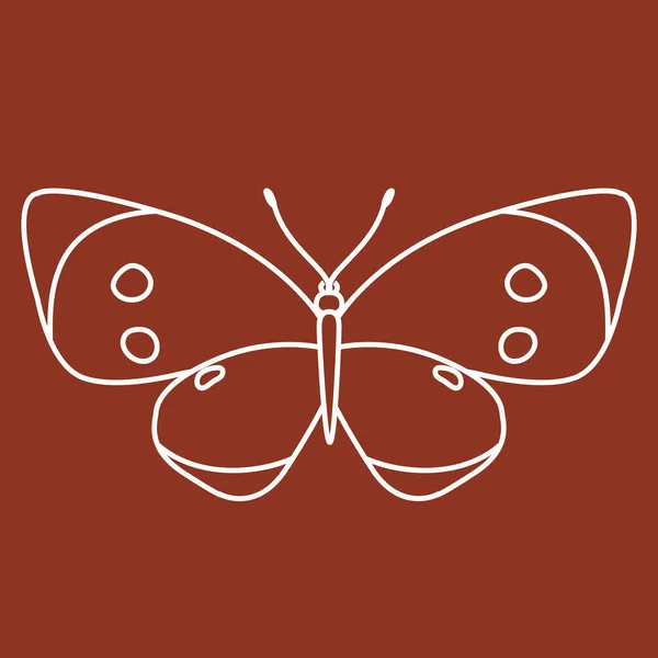 Skizzieren Sie Die Silhouette Eines Schmetterlingsinsekts Gekritzelte Linienzeichnung — Stockvektor