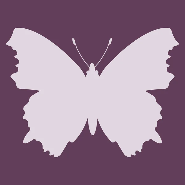 Silhouette Insecte Papillon Contour — Image vectorielle