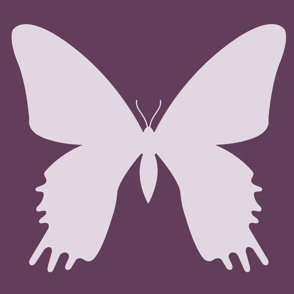 Silhouette Insecte Papillon Contour — Image vectorielle