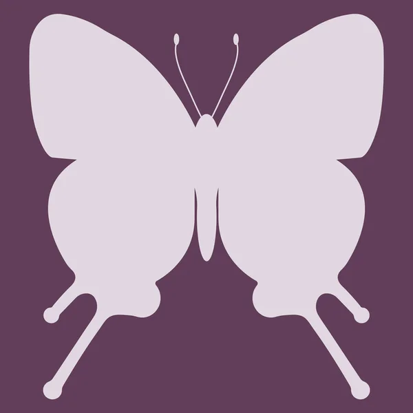 Silhouette Insecte Papillon Contour — Image vectorielle