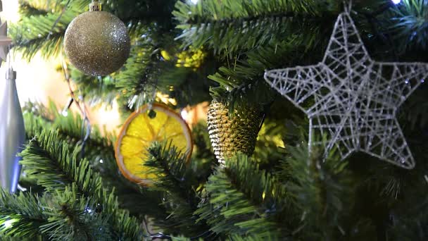 오렌지 나무에 크리스마스 장난감 크리스마스 전나무 — 비디오