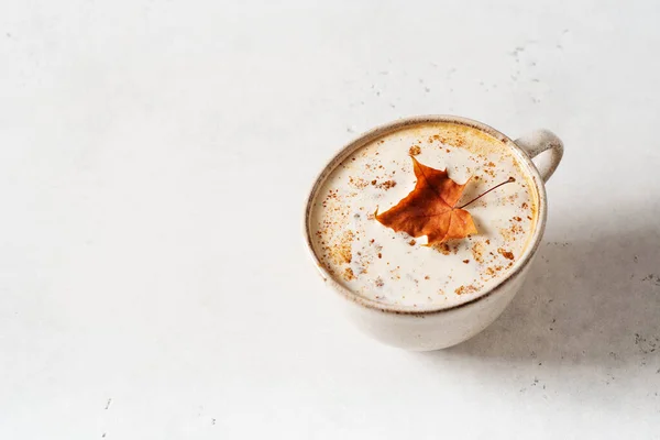 Spice coffee and masala tea winter drink on white background, copy space, top view