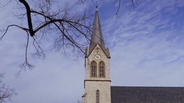 Stiftskirche Schildesch Bielefeldu Německo Denního Světla — Stock video