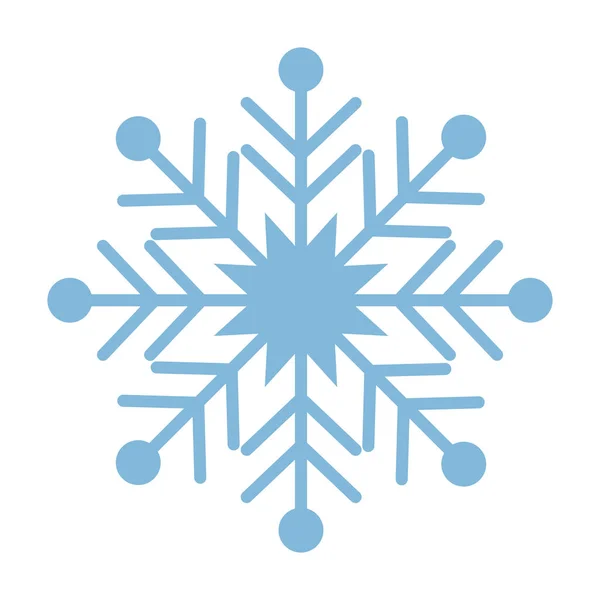Hermoso copo de nieve azul. Un copo de nieve de forma compleja. Un símbolo de invierno y año nuevo. Ilustración vectorial aislada sobre fondo blanco — Archivo Imágenes Vectoriales