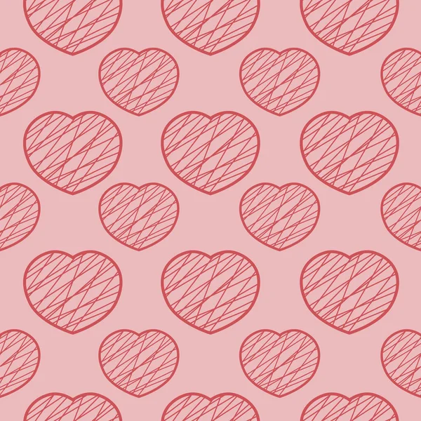 Бесшовный Узор Изображением Затененных Сердец Образец Дню Святого Валентина Розовый — стоковый вектор