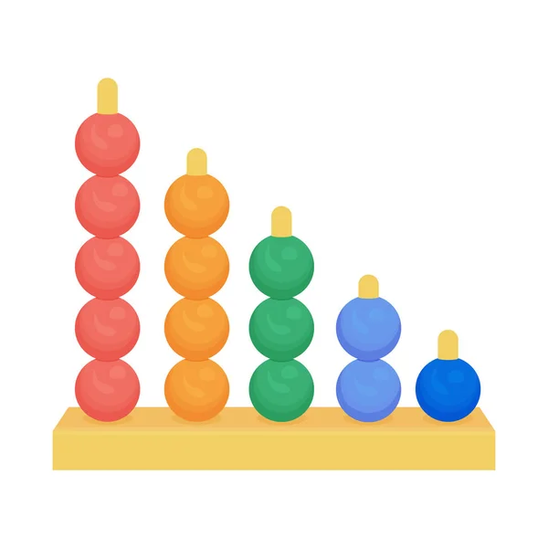 Παιδικό παιχνίδι διαλογέα παζλ. Παιδική πολύχρωμη εκπαιδευτική πυραμίδα παιχνίδι μπάλες. Εικονογράφηση διανύσματος που απομονώνεται σε λευκό φόντο — Διανυσματικό Αρχείο