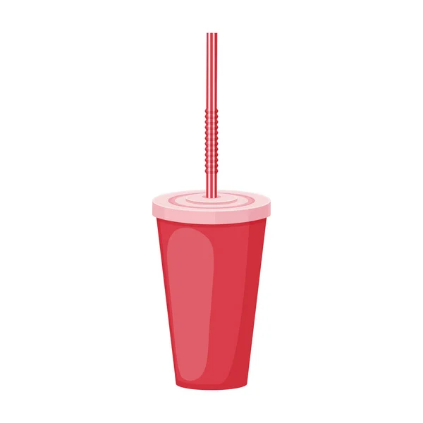 Image Paper Cup Straw Plastic Cup Fast Food Cup Drinks — Vettoriale Stock