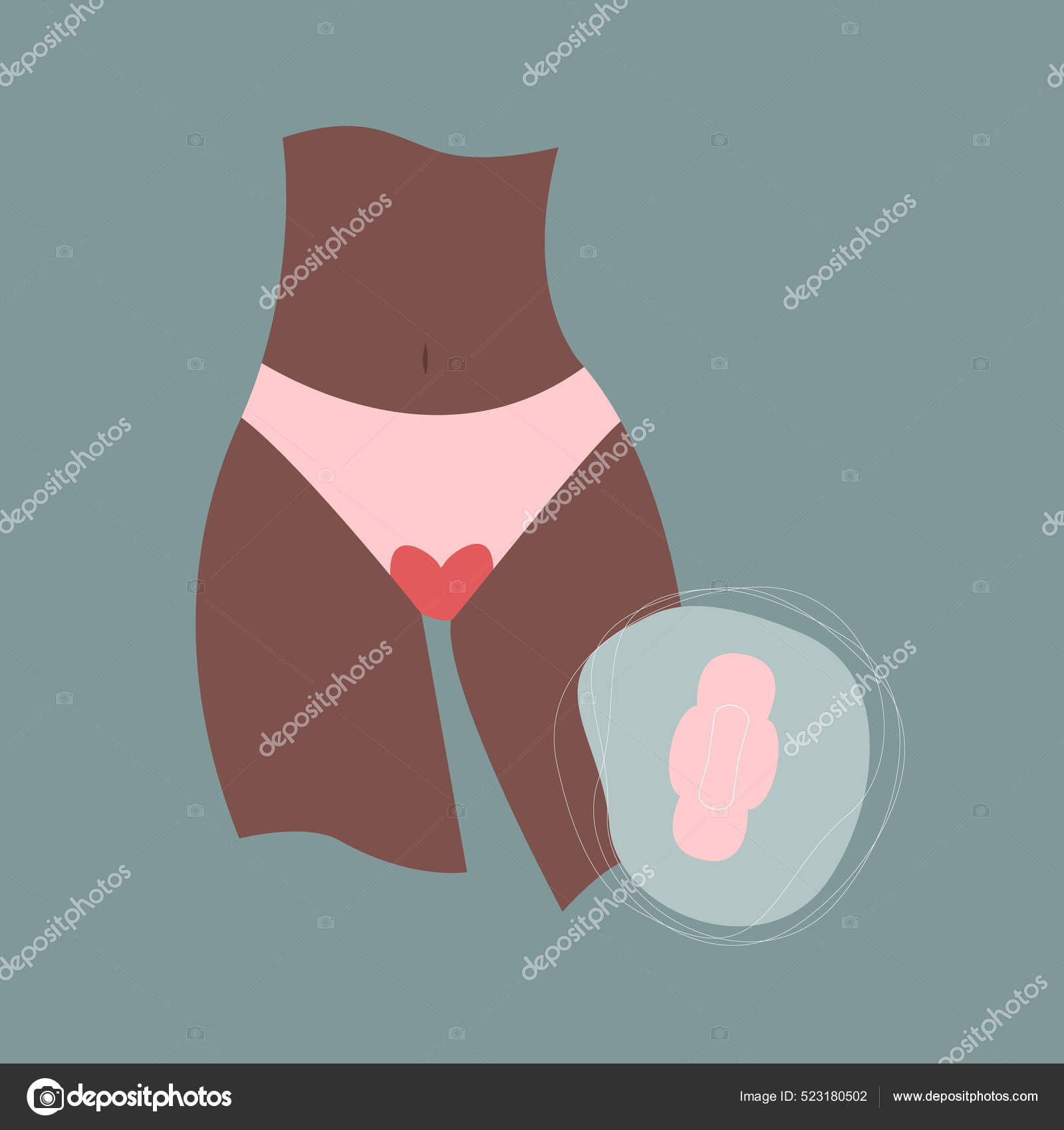 Female Thighs Blood Stained Panties Pad Menstrual Period Concept Feminine  Stock Vector by ©Uffoow 523180502