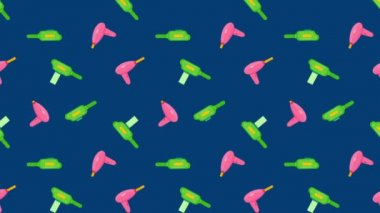 Seamless pattern with laser hair removal devices 2D animation. Epilation, beauty salon, cosmetology. For topics like hygiene, treatment, procedure