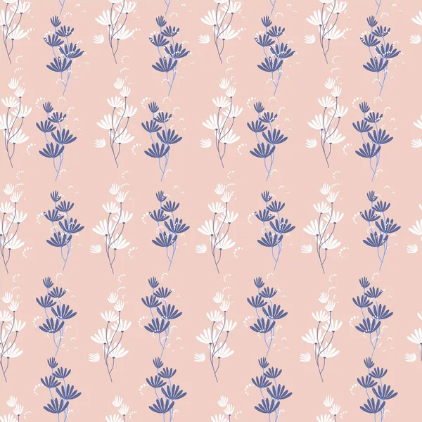 Yaprakları ve çiçekleri olan soyut, pürüzsüz bir desen. Çeşitli yüzey için vektör arkaplanı. Moda el çizimi dokular.