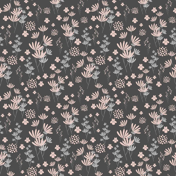 Abstract Naadloos Patroon Met Bladeren Bloemen Vector Achtergrond Voor Verschillende — Stockvector