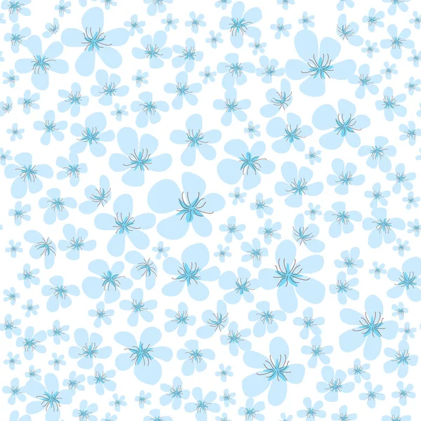 Yaprakları ve çiçekleri olan soyut, pürüzsüz bir desen. Çeşitli yüzey için vektör arkaplanı. Moda el çizimi dokular.