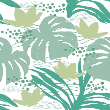 Kusursuz bir vektör. Soyut ve soyut tropikal akıntılar. Moda biçimi.