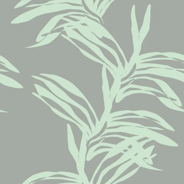 Vektor Nahtlos Muster Mit Abstrakten Tropischen Blättern Trendiger Stil — Stockvektor